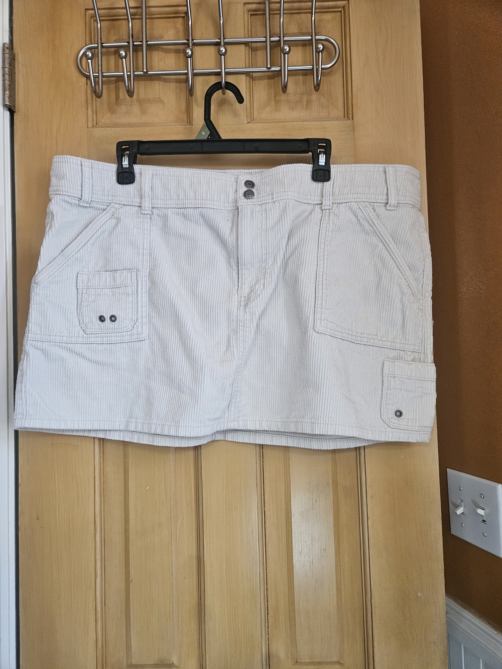 Old Navy Casual Cream Corduroy Mini Skirt